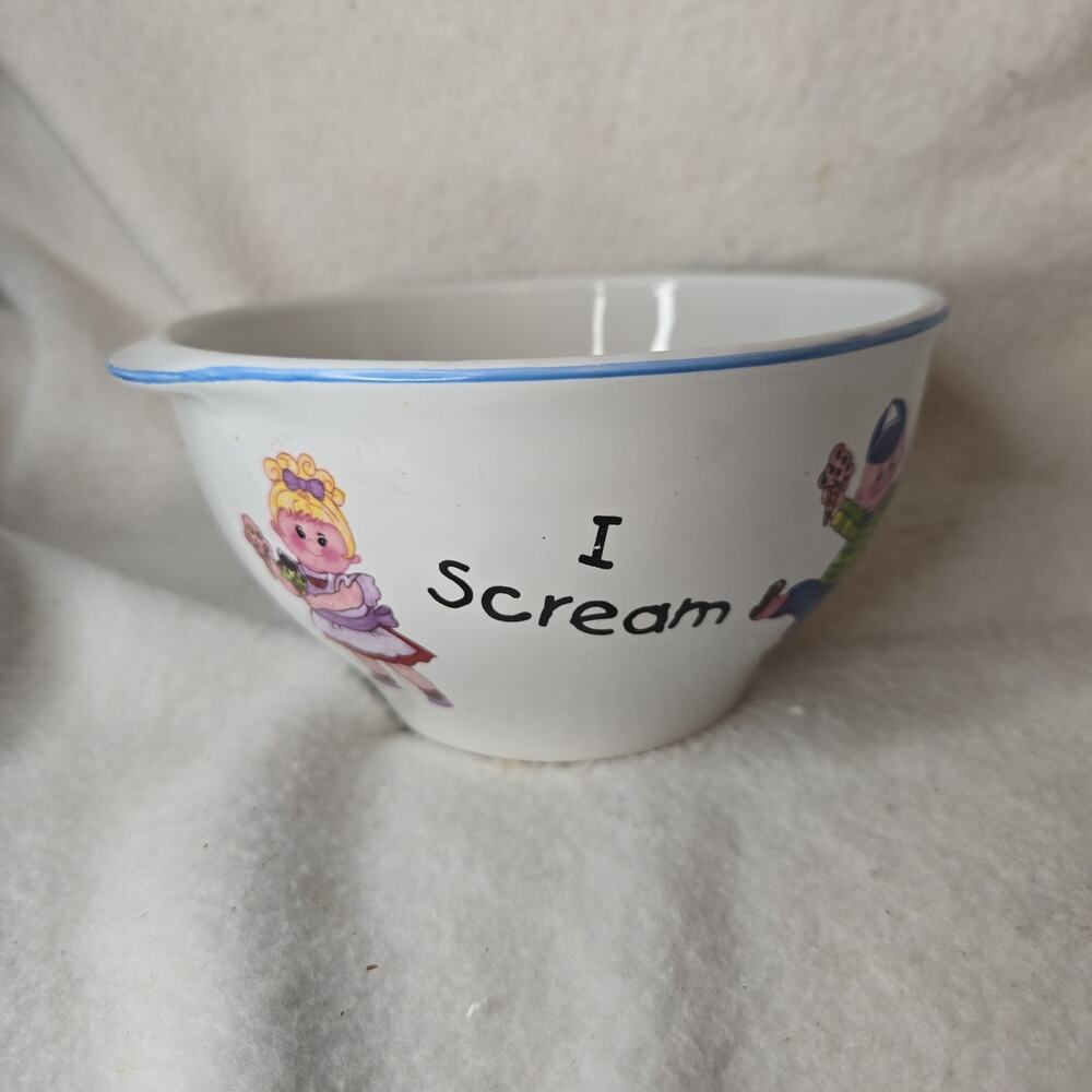Ice Cream Bowl "I Scream You Scream We All Scream For Ice Cream" Nantucket Vtg